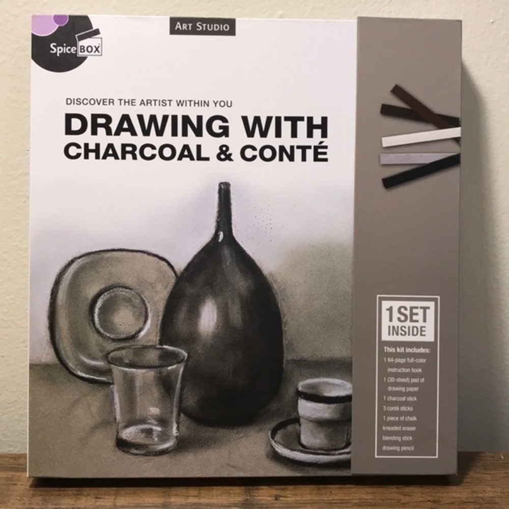 Gift kit: Drawing w/charcoal & conte kit-new